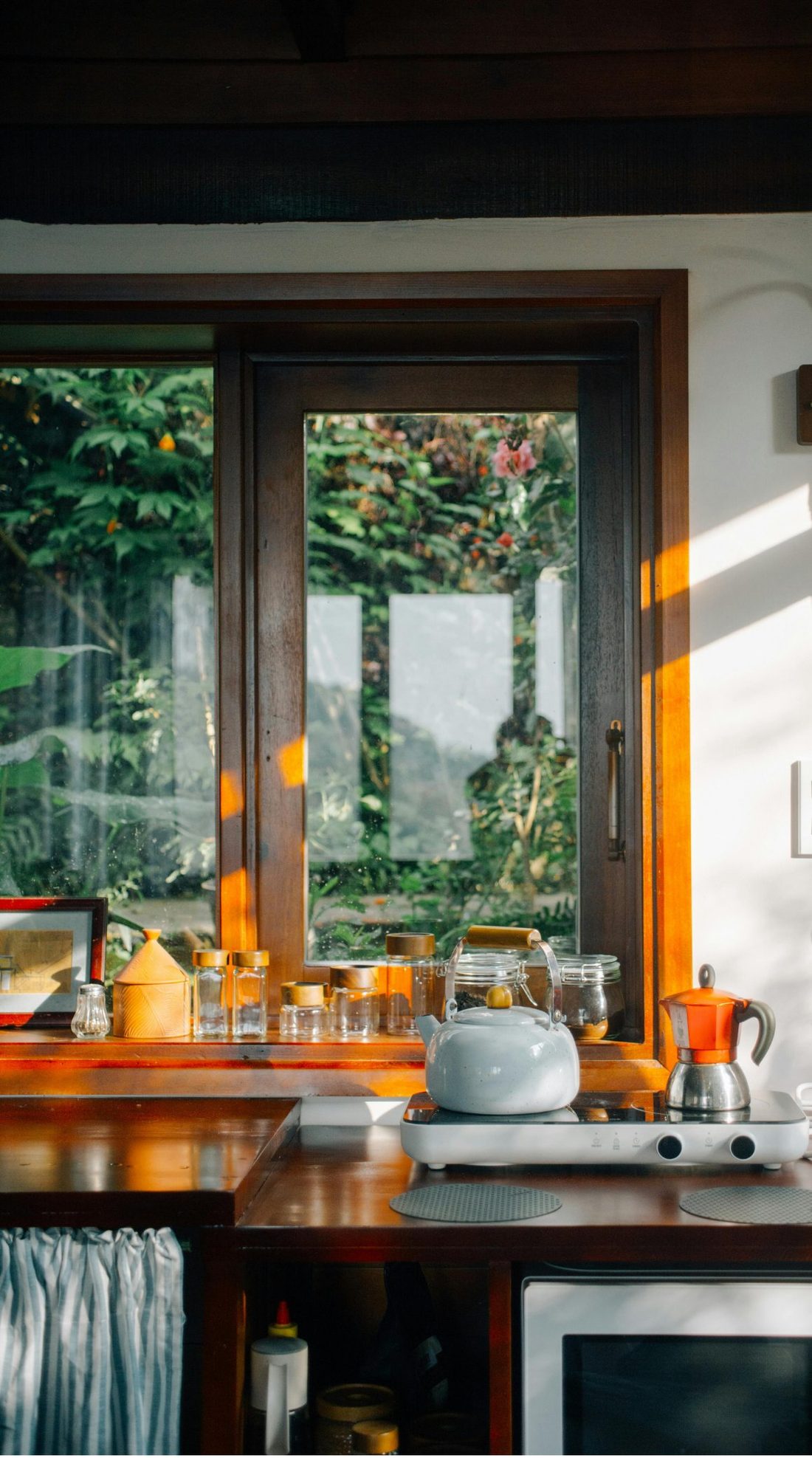 A sunlit kitchen window, quietly kept