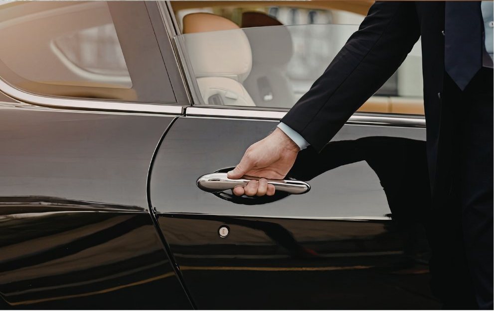 A car readied at the door